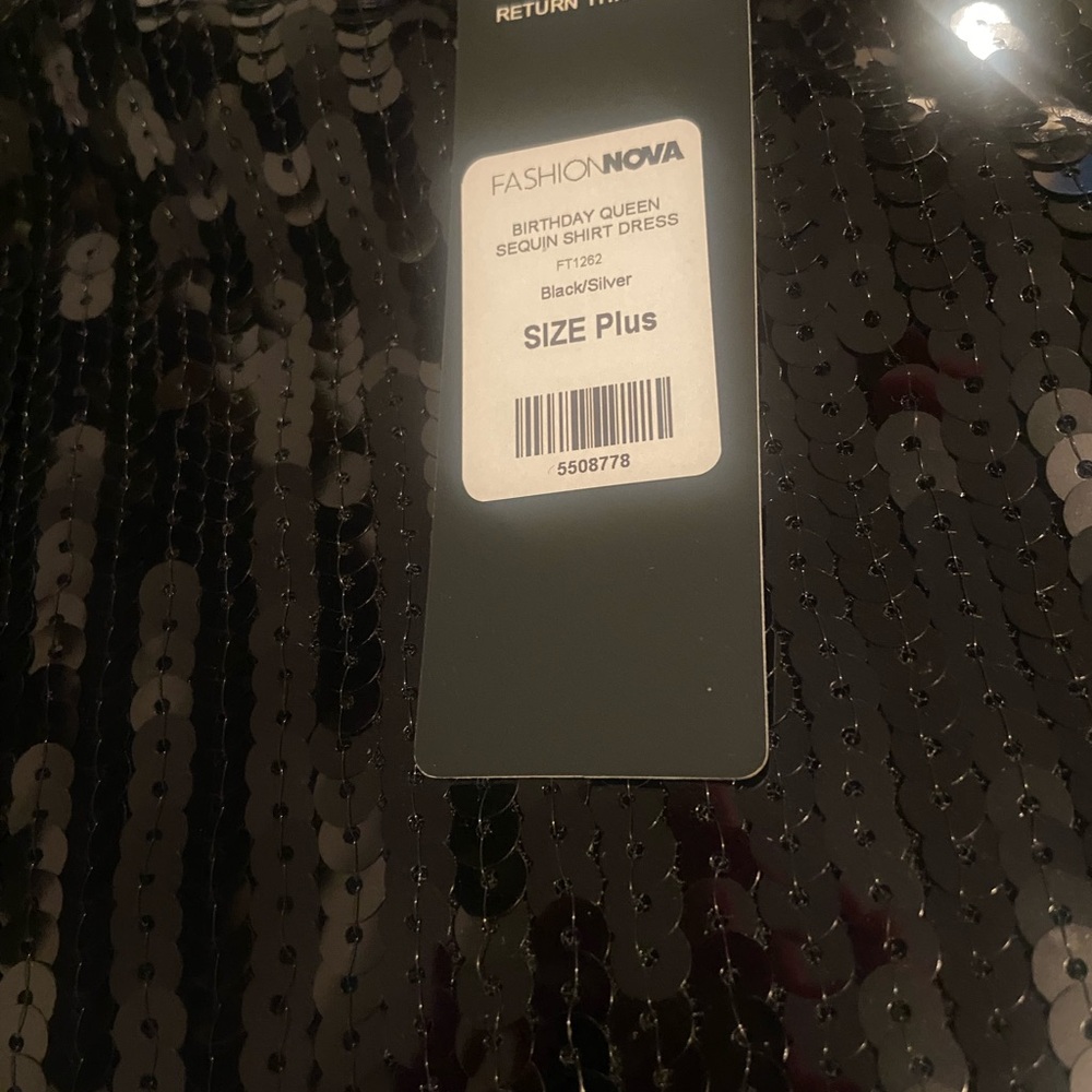 Fashion Nova Black and Silver Sequin Dress